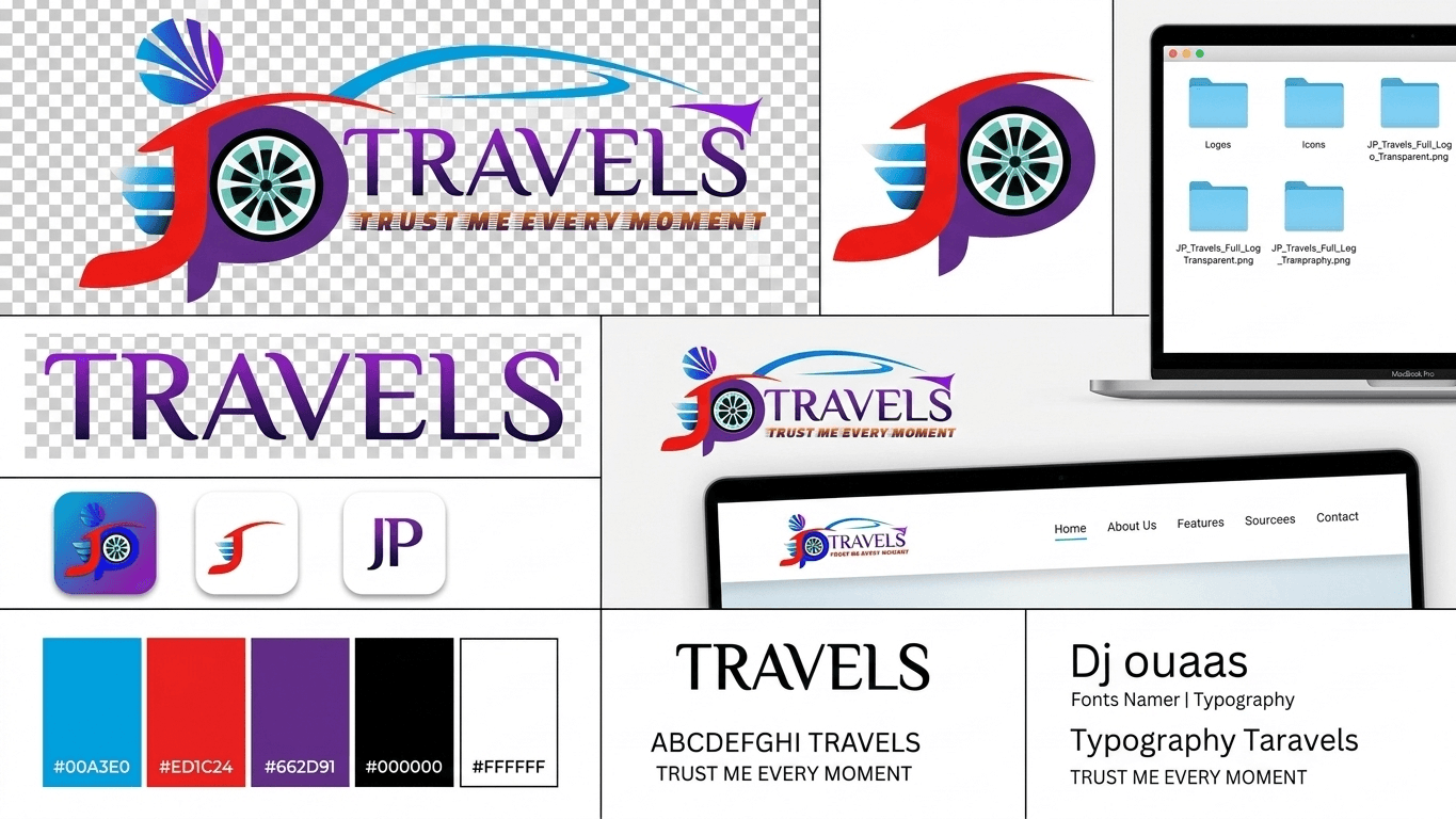 JP Travels brand board